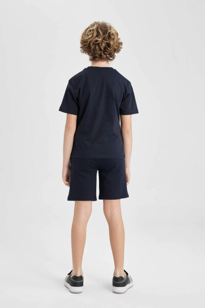 Boys' Printed Short-Sleeved T-Shirt Shorts 2-Piece Set Navy - 8