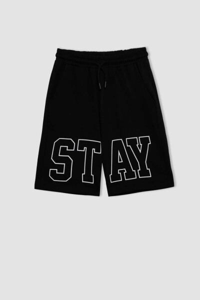 Boys Printed Shorts Black - 1