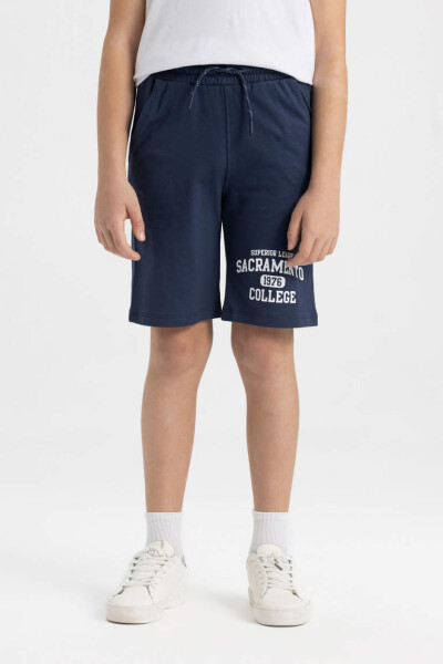 Boys' Printed Shorts Navy Blue - 4