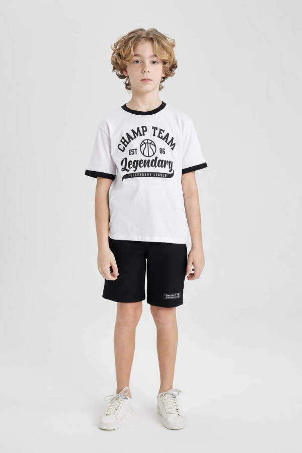 Boys' Printed T-Shirt Shorts 2-Piece Set White - 2