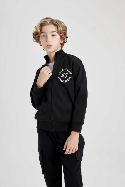 Boys Printed Zippered Sweatshirt: B6634a8bk81mc - 5