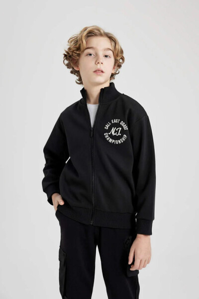 Boys Printed Zippered Sweatshirt: B6634a8bk81mc - 7