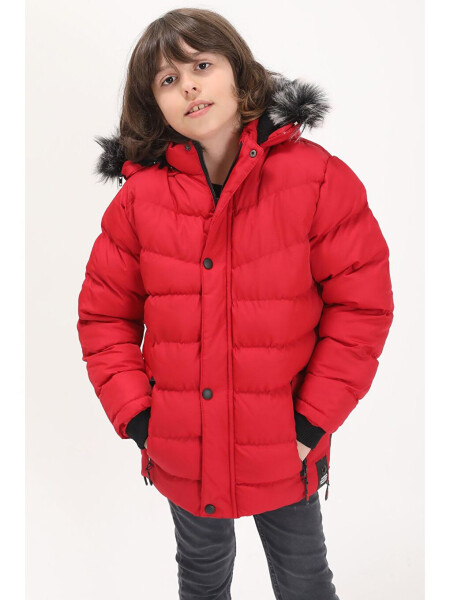 Boys' Red Logo Puffer Jacket 15491 - 6