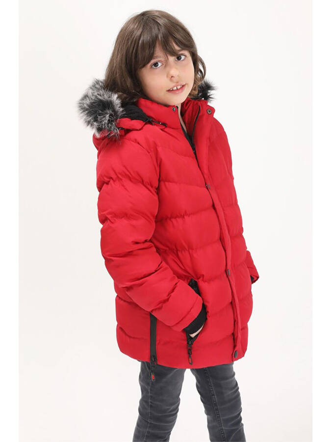 Boys' Red Logo Puffer Jacket 15491 - 8