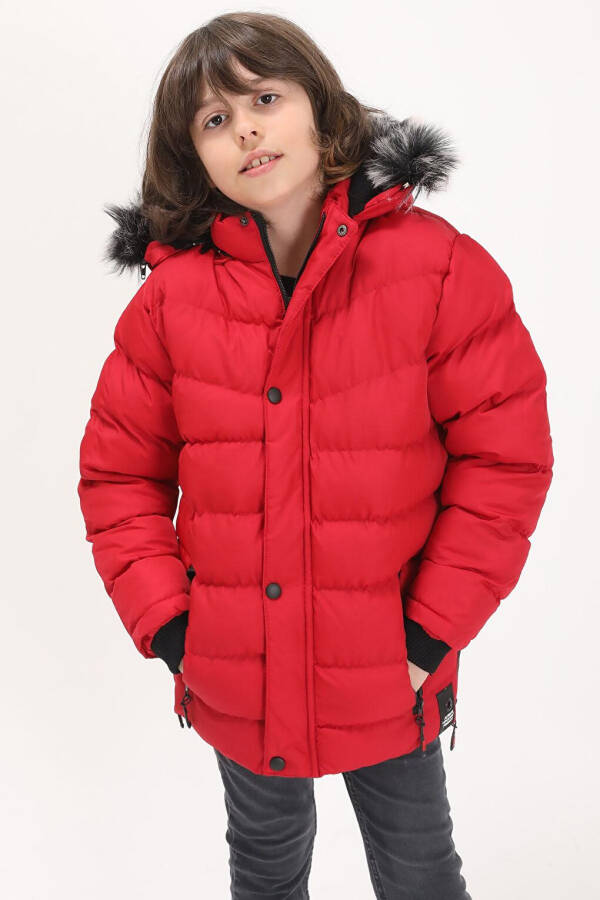 Boys' Red Logo Puffer Jacket 15491 - 11