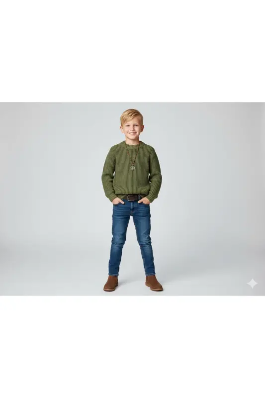 Boys' Regular Fit Basic Knit Sweater - 3