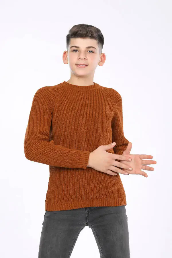 Boys Regular Fit Basic Knit Sweater (4-13 Years) - 1
