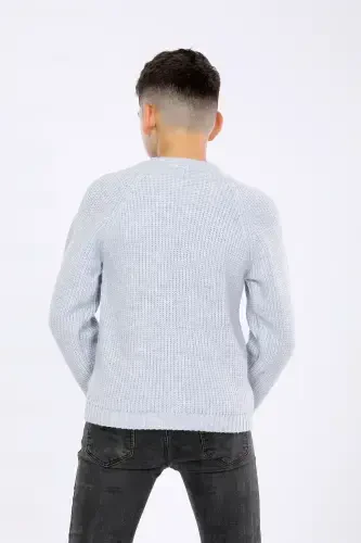 Boys Regular Fit Basic Knitted Sweater (4-13) Years-BABY BLUE - 4