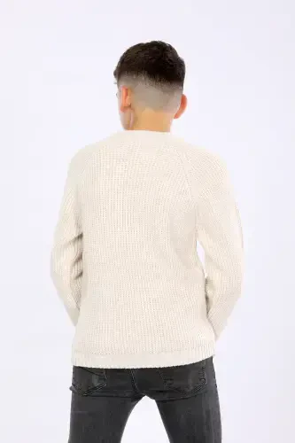 Boys Regular Fit Basic Knitted Sweater (4-13) Years-BEIGE - 4