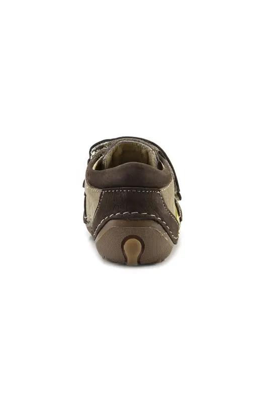 Boy's Sand Leather Orthopedic Supported First Step Boot-Sand - 12