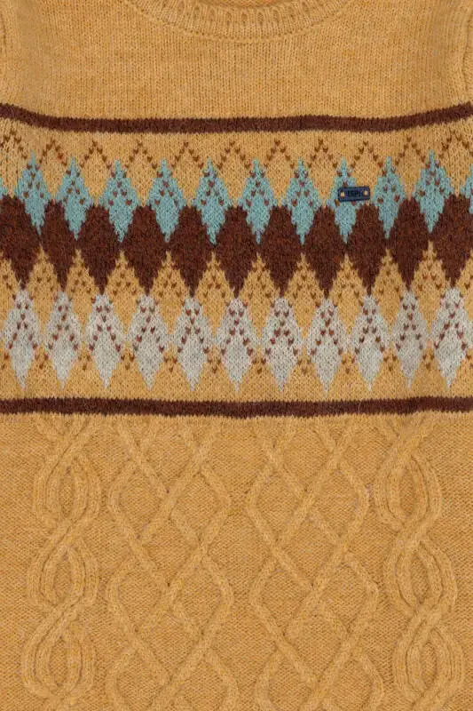 Boys Sand Melange Bicycle Collar Knit Sweater 50271363-VR123 - 2