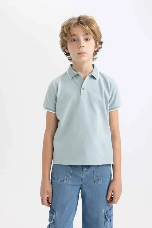 Boys' Short Sleeve Polo Shirt Green - 3
