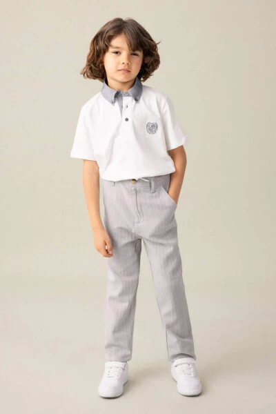 Boys' Short Sleeve Polo Shirt Off-White - Defacto (1)