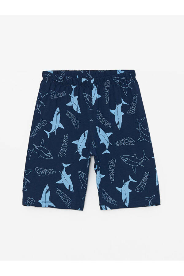 Boy's Short Sleeve Short Pajama Set with Bicycle Print - 3