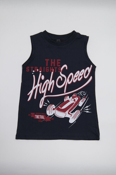 Boys Sleeveless T-shirt Navy - Tara - 3