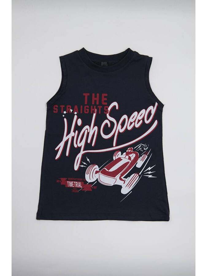 Boys Sleeveless T-shirt Navy - Tara - 1
