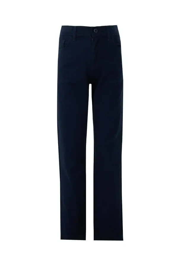 Boys Slim Fit Straight Leg Gabardine Trousers - 7