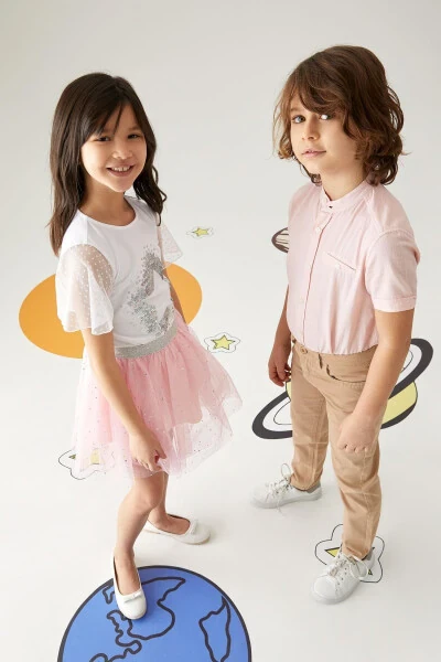 Boys Slim Fit Straight Leg Gabardine Trousers - DEFACTO