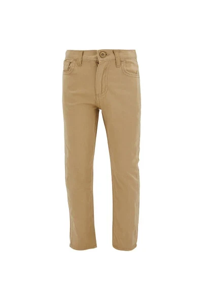 Boys Slim Fit Straight Leg Gabardine Trousers - 5