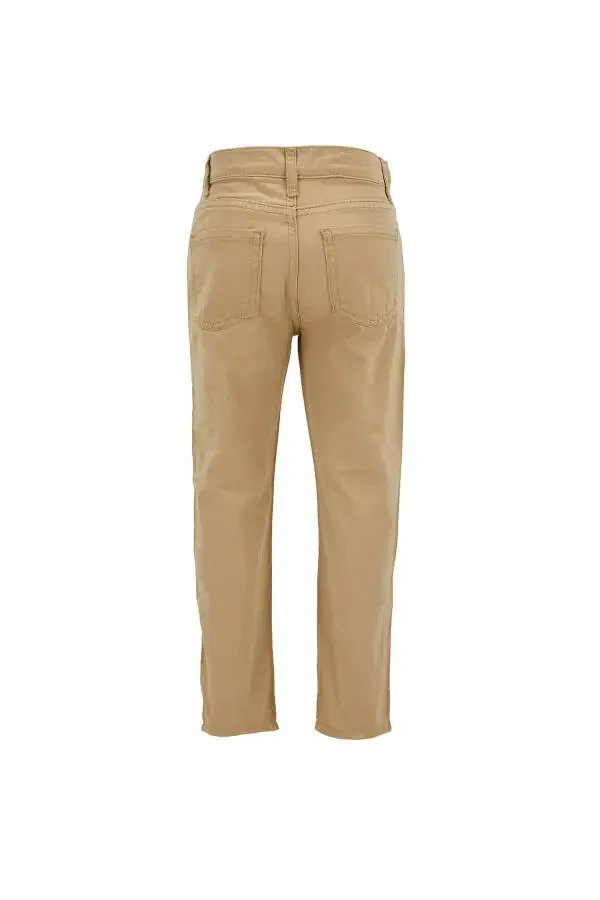 Boys Slim Fit Straight Leg Gabardine Trousers - 6