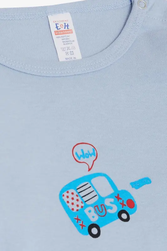 Boy's Snapsuit Bodysuit Car Print 9 Months-3 Years, Light Blue - 3