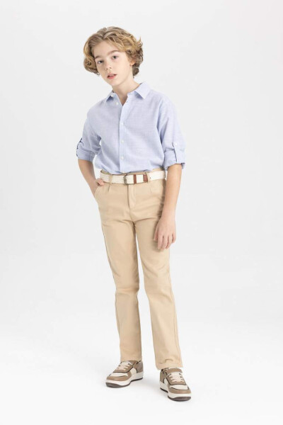 Boys' Standard Leg Gabardine Trousers Beige - 4