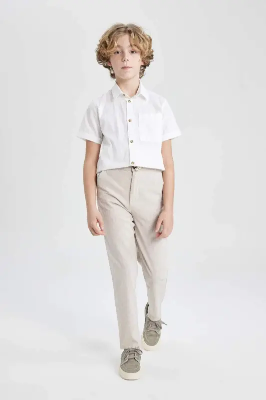 Boys' Standard Leg Linen Blend Trousers Z1706a624sm - 3