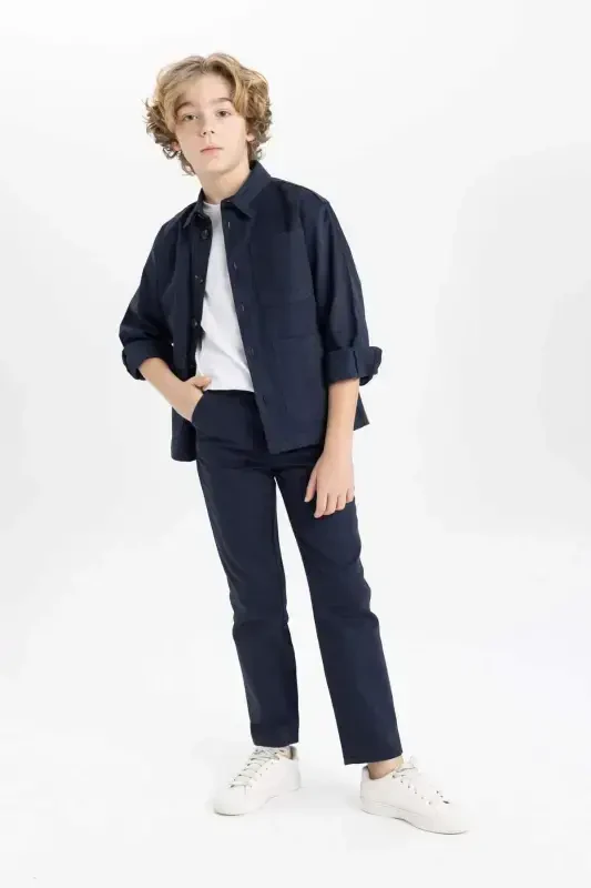 Boy's Standard Leg Linen Look Pants B6707a824sp - 2