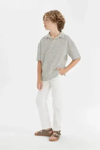 Boy's Standard Leg Linen Look Pants C2981A824SM - 4