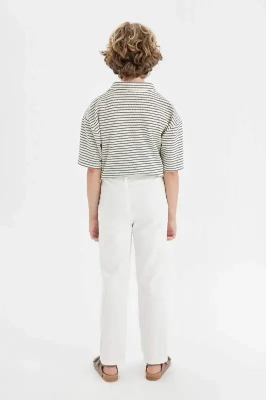 Boy's Standard Leg Linen Look Pants C2981A824SM - 7