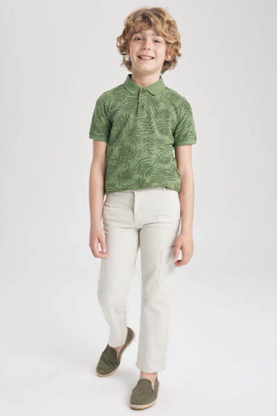 Boys Standard Leg Linen Look Pants Ecru - 1