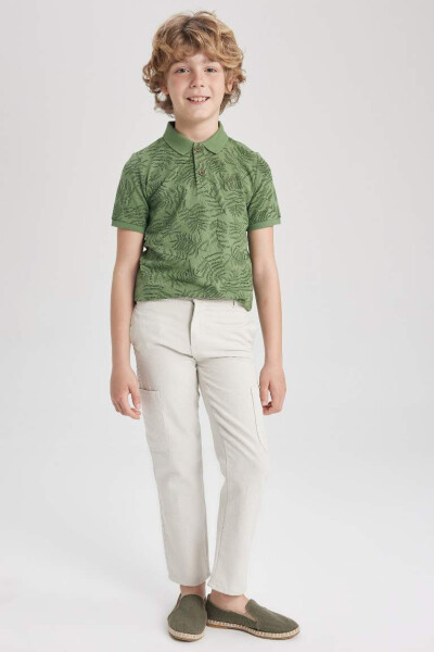 Boys Standard Leg Linen Look Pants Ecru - 4