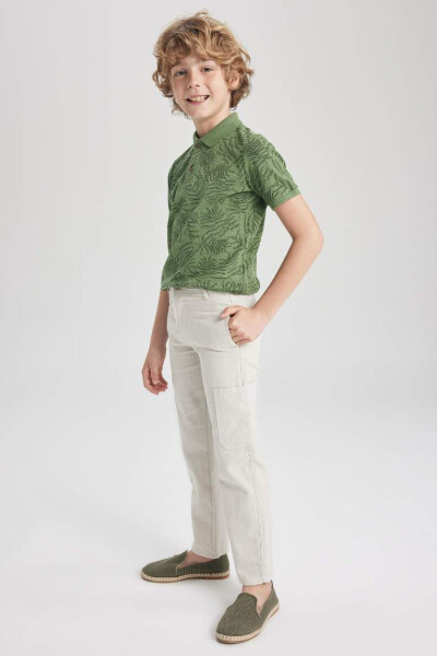 Boys Standard Leg Linen Look Pants Ecru - 6