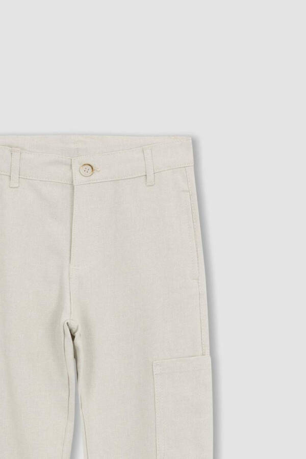 Boys Standard Leg Linen Look Pants Ecru - 9