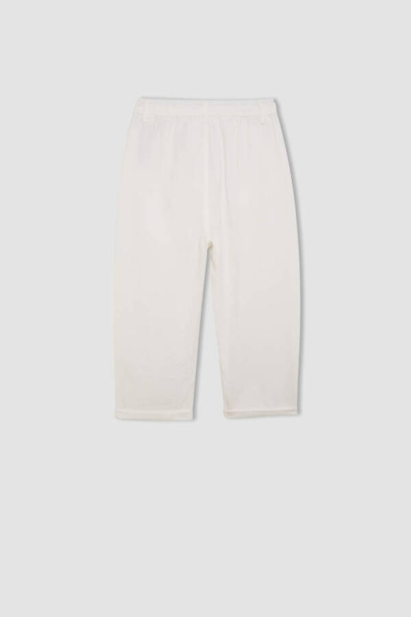 Boys' Standard Leg Linen Look Trousers Ecru - 9