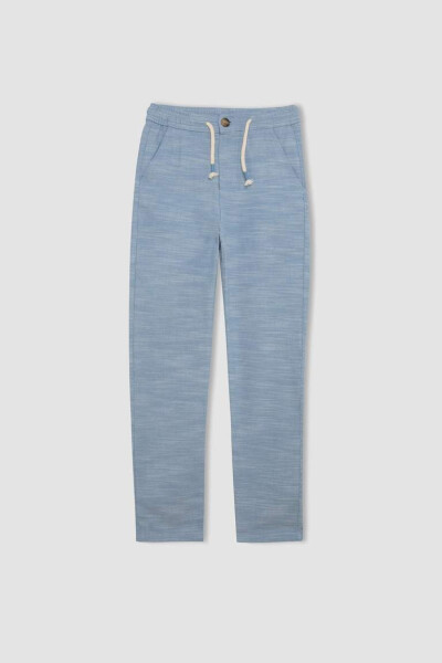 Boys' Standard Leg Linen Look Trousers Light Blue - 5