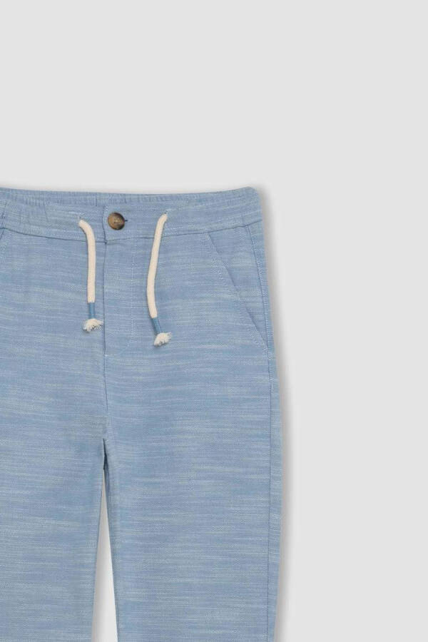 Boys' Standard Leg Linen Look Trousers Light Blue - 6