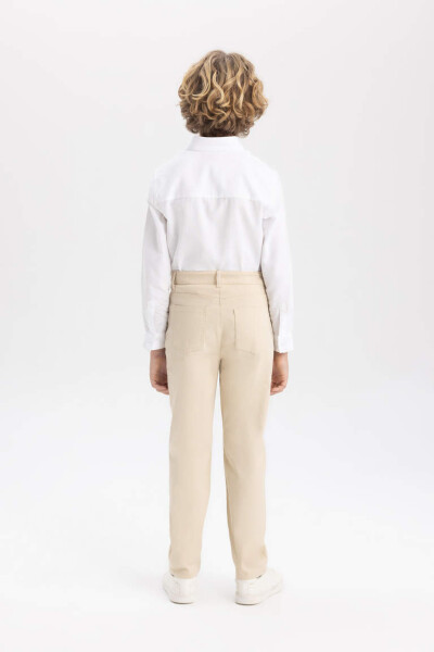 Boys Straight Leg Gabardine Trousers Light Beige - 6