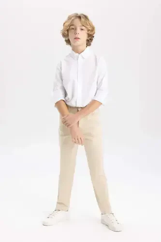 Boys' Straight Leg Gabardine Trousers X4224a624sm - DEFACTO (1)