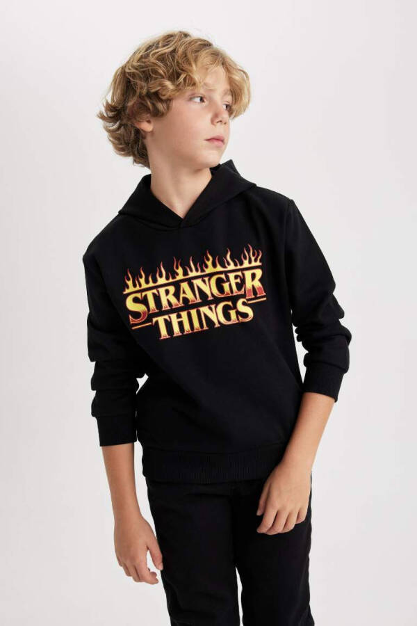 Boy's Stranger Things Hoodie Black - 3