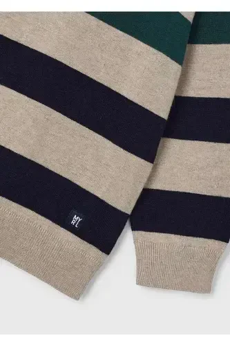 Boys Striped Sweater Beige 4338 - 3