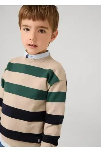 Boys Striped Sweater Beige 4338 - 4