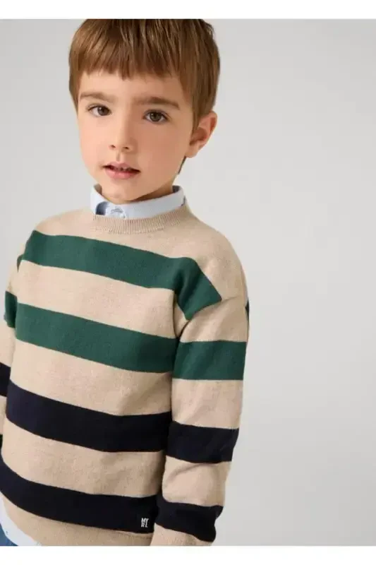 Boys Striped Sweater Beige 4338 - 4