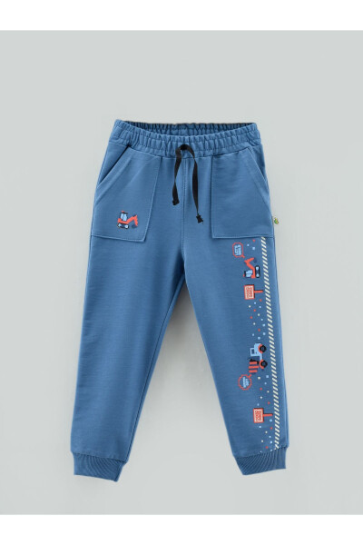 Boys' Sweatpants with Car Pattern and Pockets - 4