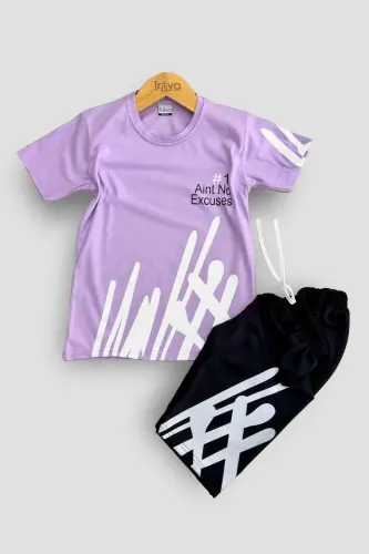 Boys' T-Shirt & Capri Set - Economical Summer Style - TRİLİYA (1)