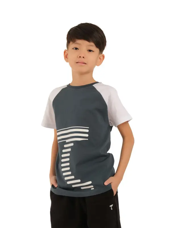 Boy's T-shirt - GREEN-WHITE - 1