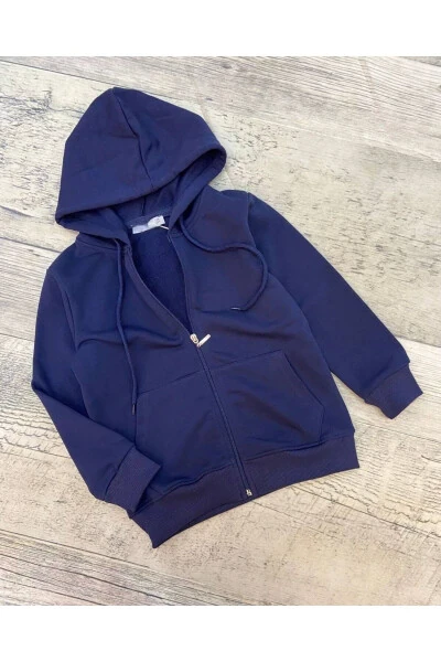 Boys' Three-Thread Non-Pilling School Cardigan Hoodie - ARBİ KIDS