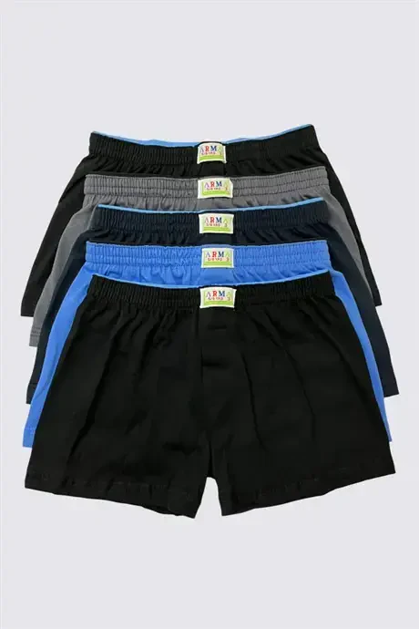 Boys Underwear Boxer Briefs 5 Pack Plain Classic Fit Comfort Soft 100% Cotton - BÜYÜKBEDENIZ