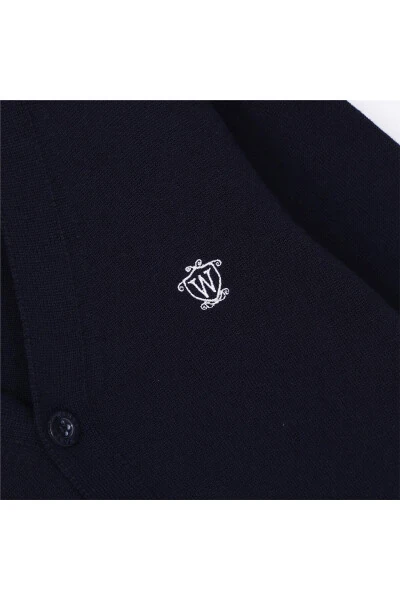 Boy's V-Neck Knit Cardigan - 13009 - Navy - 7