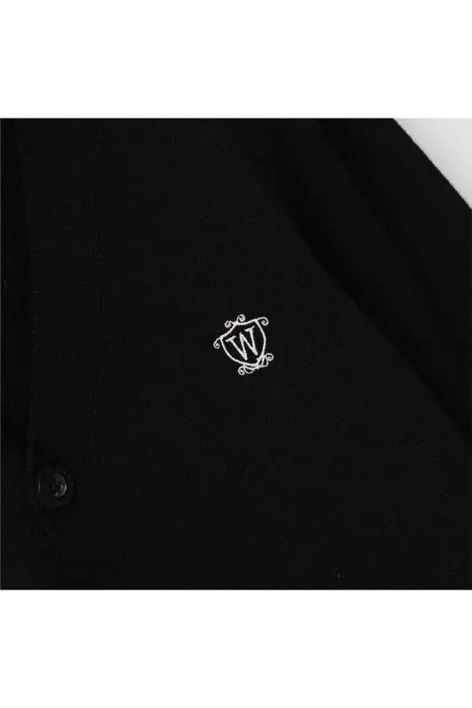 Boys V Neck Knitted Cardigan - 13009 - Black-BLACK - 4